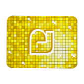 Disco Tiles Yellow Monogram Premium Magnet (Horizontal)