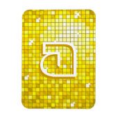 Disco Tiles Yellow Monogram Premium Magnet (Vertikal)
