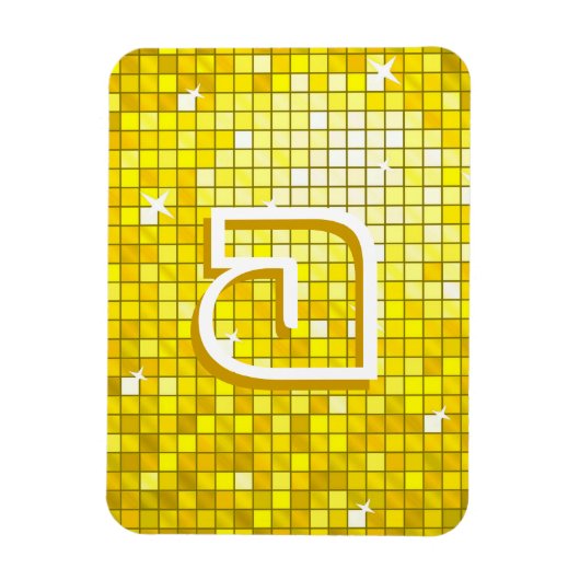 Disco Tiles Yellow Monogram Premium Magnet (Vertikal)