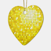 Disco Tiles Yellow Ornament heart (Links)