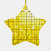 Disco Tiles Yellow Ornament Star (Hinten)