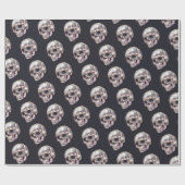 Disco-Totenkopf-Schwarzes Geschenk Geschenkpapier (Flach)