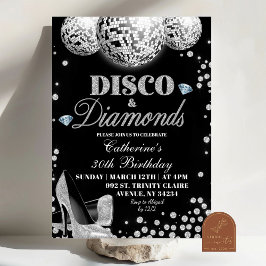 Disco und Diamonds Adult Geburtstagsparty Einladung
