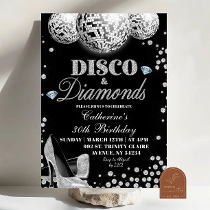 Disco und Diamonds Adult Geburtstagsparty Einladung