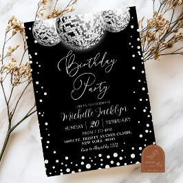 Disco und Perlen Erwachsene Geburtstagsparty Einladung