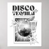 Disco- und Tequila-Barwagen-Plakat Poster (Vorne)