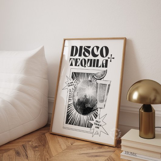 Disco- und Tequila-Barwagen-Plakat Poster