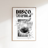 Disco- und Tequila-Barwagen-Plakat Poster