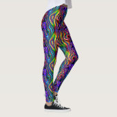 DISCO-VEREIN-NEONlicht-PARTY-Mosaikwellen Leggings (Rechts)