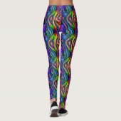 DISCO-VEREIN-NEONlicht-PARTY-Mosaikwellen Leggings (Rückseite)