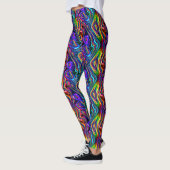 DISCO-VEREIN-NEONlicht-PARTY-Mosaikwellen Leggings (Links)