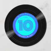 Disco Vinyl Record Blue Aqua Wedding Tischnummer (Vorderseite)