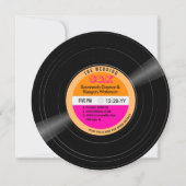 Disco Vinyl Record Rosa Streifen Hochzeit Einladung (Vorderseite)