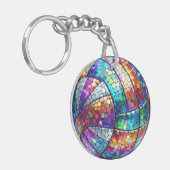Disco Volleyball Akryllischer Schlüsselanhänger (Vorderseite links)