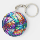 Disco Volleyball Akryllischer Schlüsselanhänger (Rückseite)