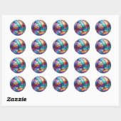 Disco Volleyball Round Stickers (Blatt)