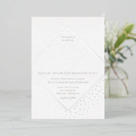Disco Wedding Silver Folieneinladung (Stehend vorne)