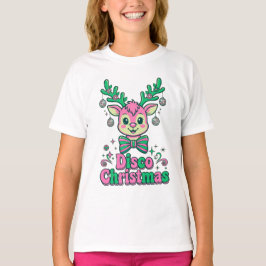 Disco Weihnachten Rentier Bogen Ball Groovy Party T-Shirt