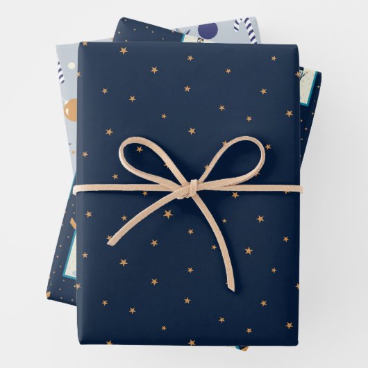 Disco Weihnachtswrapping Paper Flat Sheet Set 3 Geschenkpapier Set (Beispiel)