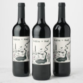 Disco Whimsical Dinner Hochzeit Weinetikett (Flaschen)