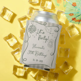 Disco Whimsical Hand Drawn Funky 30. Geburtstag Dosenkühler