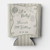 Disco Whimsical Hand Drawn Funky 30. Geburtstag Dosenkühler (Vorderseite)