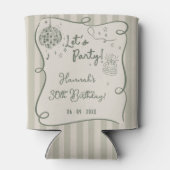 Disco Whimsical Hand Drawn Funky 30. Geburtstag Dosenkühler (Rückseite)