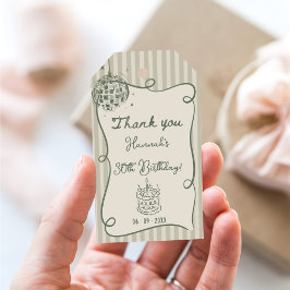 Disco Whimsical Hand Drawn Funky 30. Geburtstag Geschenkanhänger