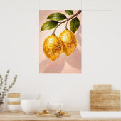 Disco-Zitronenposter, Retro-Discokugel-Fruchtkunst Poster (Küche)