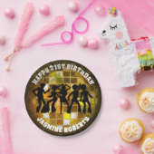 Disco zum Geburtstag | Gold Glitzer Ball Pappteller (Party)