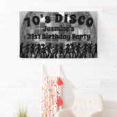 Disco zum Geburtstag | Silver Glitzer Ball Banner (Insitu)