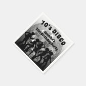 Disco zum Geburtstag | Silver Glitzer Ball Serviette (Ecke)