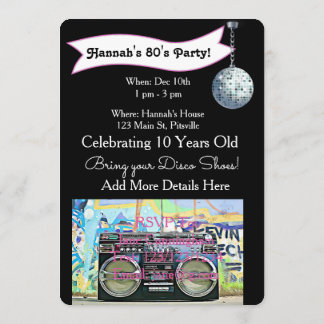 Disco zum Party der 70er oder 80er Jahre - Einladu Einladung