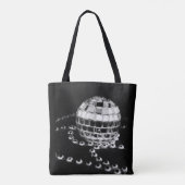 Discoball b&w Foto wandelte schwarze Taschentasche Tasche (Rückseite)
