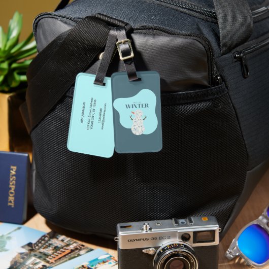 Discoball Snowman Gepäckanhänger (Vorderseite & Rückseite)