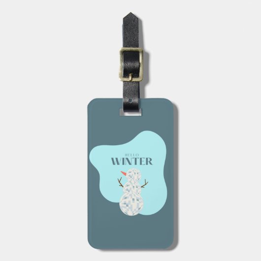 Discoball Snowman Gepäckanhänger (Vorderseite vertikal)