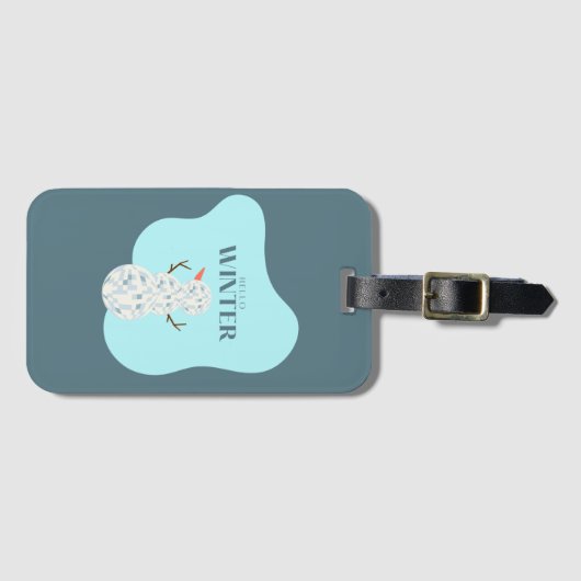 Discoball Snowman Gepäckanhänger (Vorderseite (Horizontal))