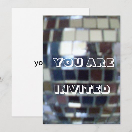 Discokugel-Einladung Einladung (Vorne/Hinten)