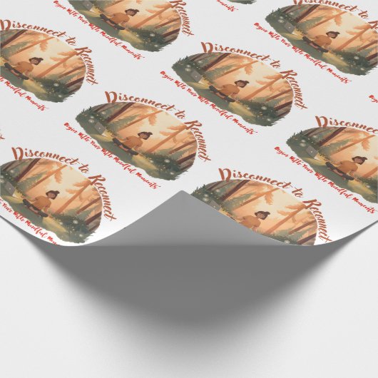 Disconnect to reconnect forest meditation art geschenkpapier (Ecke)