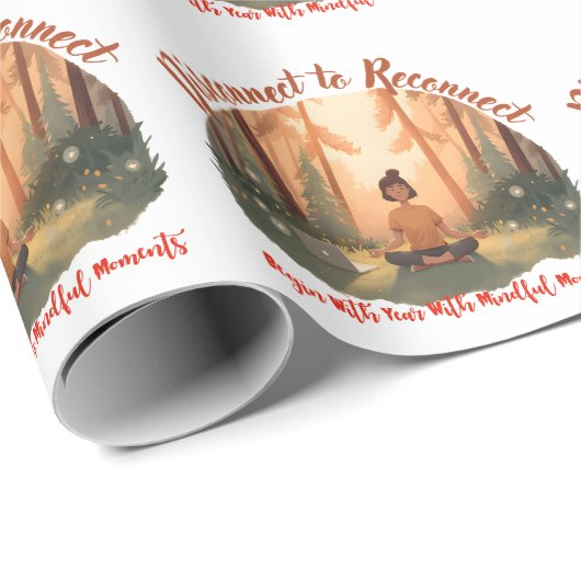 Disconnect to reconnect forest meditation art geschenkpapier (Rolleneckpunkt)
