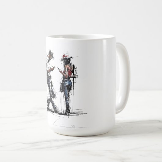 Disconnected Parallel Screens Silent Conversation Kaffeetasse (VorderseiteRechts)