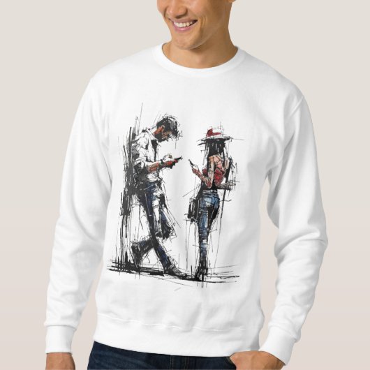 Disconnected Parallel Screens Silent Conversation Sweatshirt (Vorderseite)