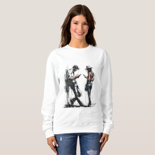 Disconnected Parallel Screens Silent Conversation Sweatshirt (Vorne ganz)
