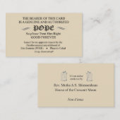 Discordian Papst Card (Phoenix-Kabaleversion) Visitenkarte (Vorne/Hinten)