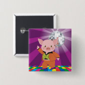 Discoschwein auf dem Tanzboden Button (Vorne & Hinten)