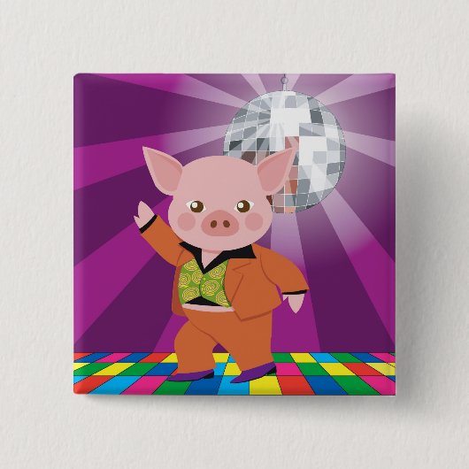 Discoschwein auf dem Tanzboden Button (Vorderseite)
