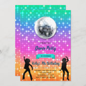 Discotanz-Party Einladung (Vorne/Hinten)