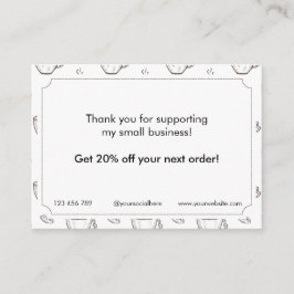 Discount and Logo Card for Small Coffee Shop Begleitkarte