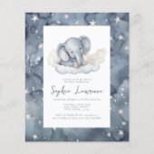Discount Baby Elephant Baby Shower Einladung (Vorderseite)