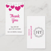 Discount Card Pink Heart Garland Rabattkarte (Vorne/Hinten)